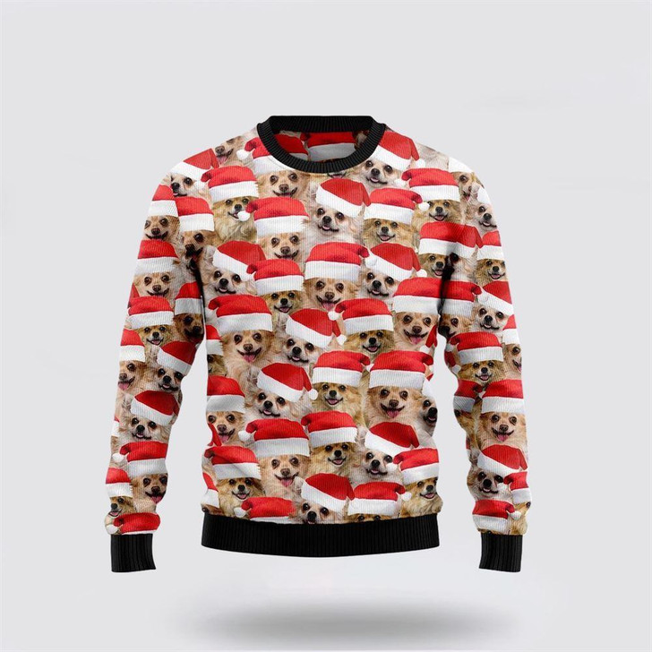 FUNSTUFFPRINT Chihuahua Ugly Christmas Sweater – Pet Lover Christmas Sweater Ugly  Sweater