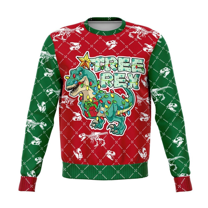 FUNSTUFFPRINT Dinosaur T-rex Christmas Ugly Sweater, Christmas Sweater, Ugly Sweater, Funny Xmas Sweaters Ugly  Sweater