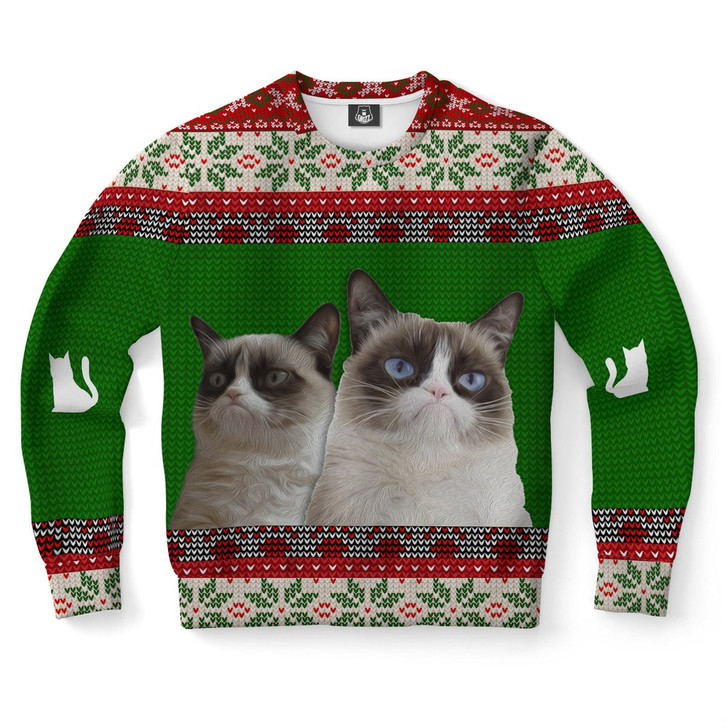 FUNSTUFFPRINT Grumpy Cat Ugly Christmas Sweater, Christmas Sweater, Ugly Sweater, Funny Xmas Sweaters Ugly  Sweater
