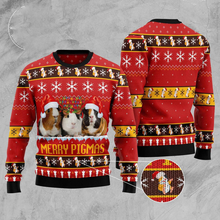 FUNSTUFFPRINT Guniea Pigmas Ugly Christmas Sweater, Christmas Sweater, Ugly Sweater, Funny Xmas Sweaters Ugly  Sweater