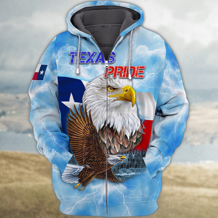 FUNSTUFFPRINT Texas Pride  Full Print   3D Hoodie and Zip Hoodie