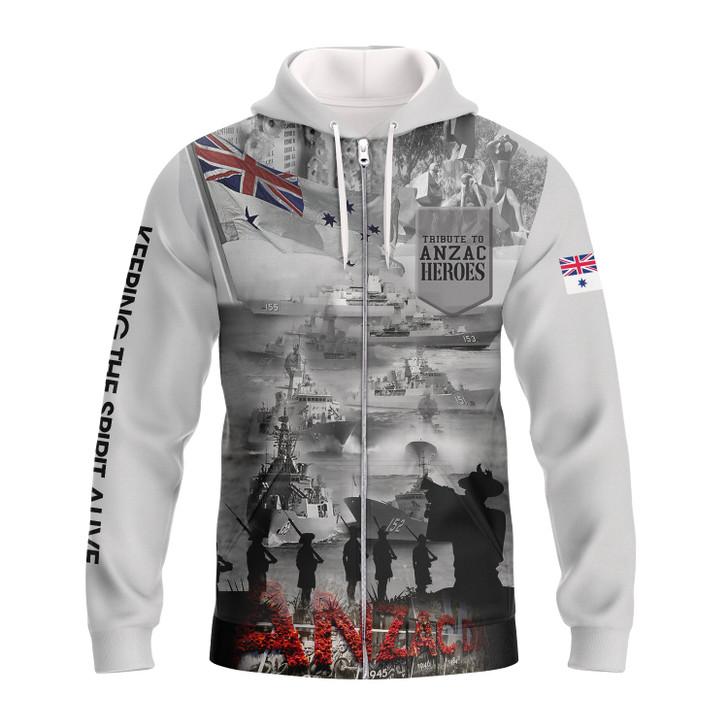 FUNSTUFFPRINT Anzac Day Keeping The Spirit Alive  3D Hoodie and Zip Hoodie