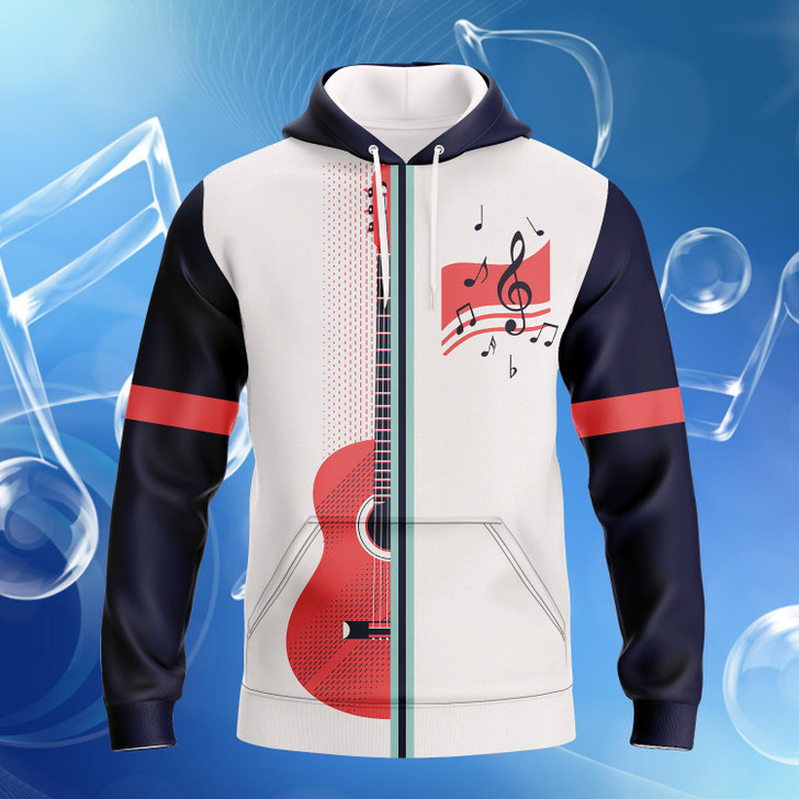 FUNSTUFFPRINT  Guitar -  Full Print  3D Hoodie and Zip Hoodie