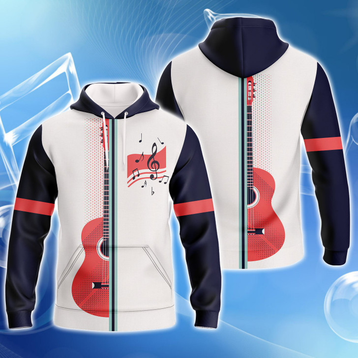 FUNSTUFFPRINT  Guitar -  Full Print  3D Hoodie and Zip Hoodie