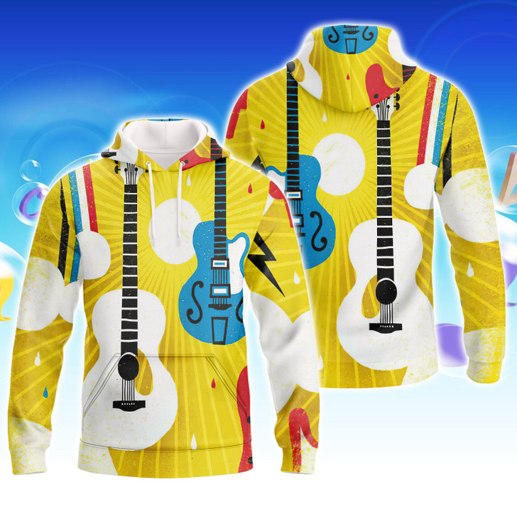 FUNSTUFFPRINT Guitar - Full Print   3D Hoodie and Zip Hoodie