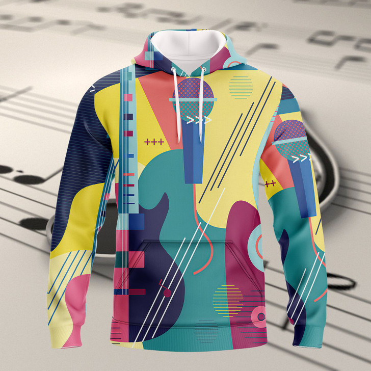 FUNSTUFFPRINT Full Print  Guitar -   3D Hoodie and Zip Hoodie
