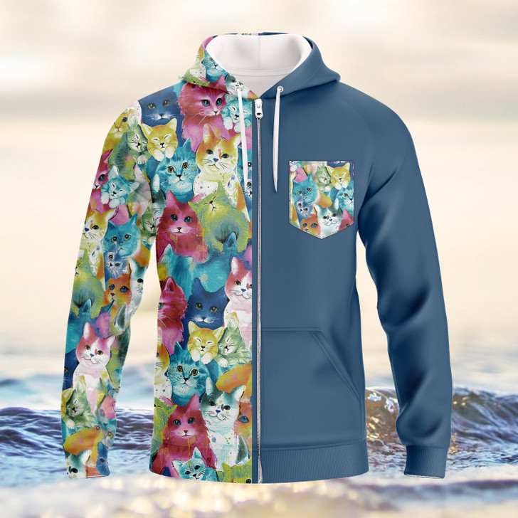 FUNSTUFFPRINT Cat- Full Print  3D Hoodie and Zip Hoodie
