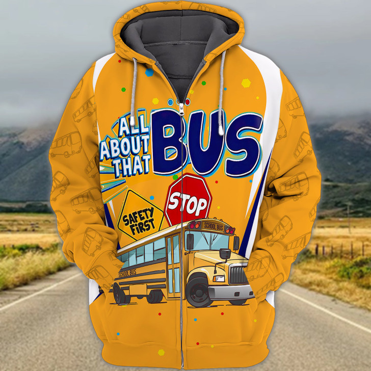 FUNSTUFFPRINT School Bus Driver Full Print 02  3D Hoodie and Zip Hoodie