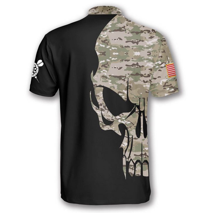 Custom Skull Camouflage Custom Darts Jerseys for Men, Perfect Gift for Dart Team, Personalized Dart Shirt