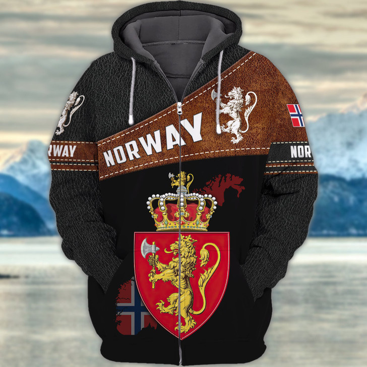 FUNSTUFFPRINT Norway Full Print Tad   3D Hoodie and Zip Hoodie