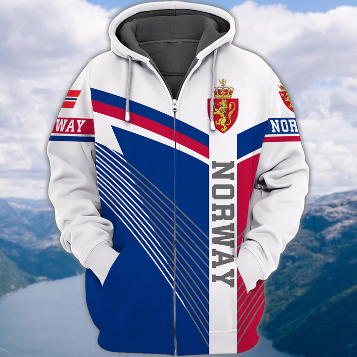 FUNSTUFFPRINT Full Print  Norway   3D Hoodie and Zip Hoodie