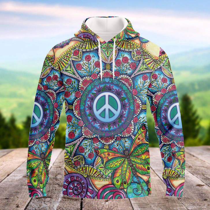 FUNSTUFFPRINT Hippie -  Full Print Tad   3D Hoodie and Zip Hoodie