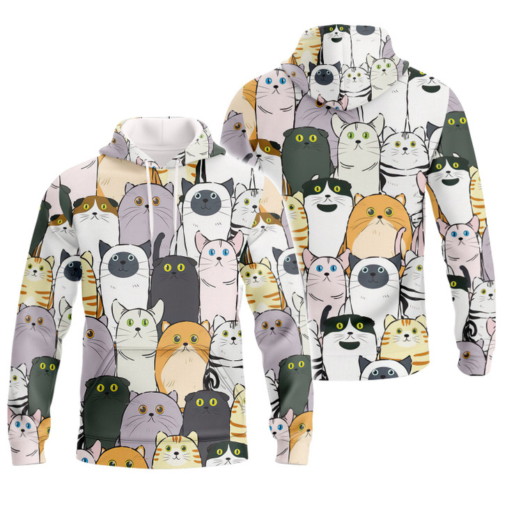 FUNSTUFFPRINT Cat - Full Print HTL  3D Hoodie and Zip Hoodie