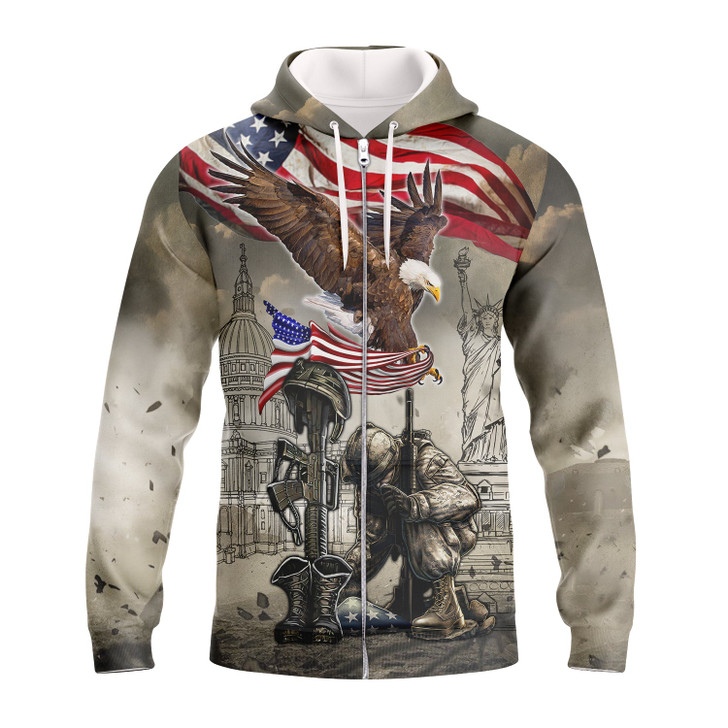 FUNSTUFFPRINT Veteran -  Full Print 01 3D Hoodie and Zip Hoodie
