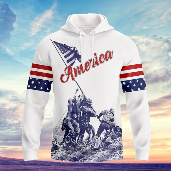 FUNSTUFFPRINT American By Birth Veteran By Choice 3D Hoodie and Zip Hoodie