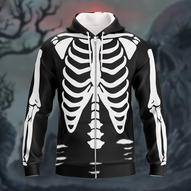 FUNSTUFFPRINT Skull - Full Print  3D Hoodie and Zip Hoodie