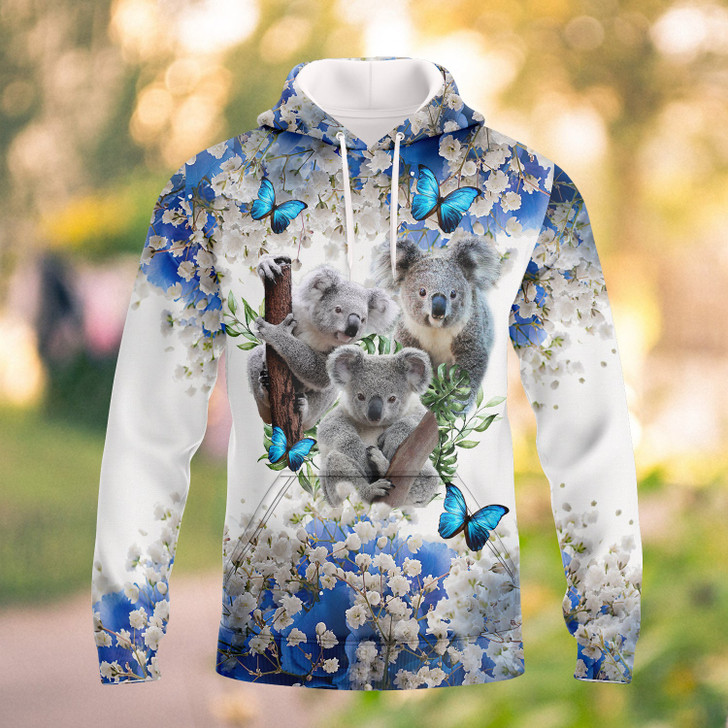 FUNSTUFFPRINT Australia, Love Koala   3D Hoodie and Zip Hoodie