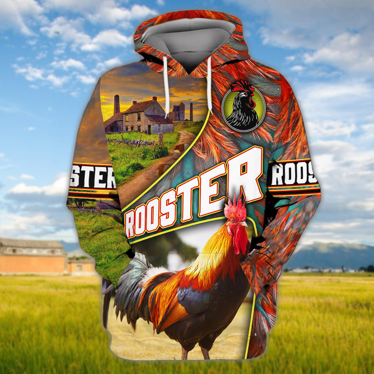 FUNSTUFFPRINT Rooster Full Print  3D Hoodie and Zip Hoodie