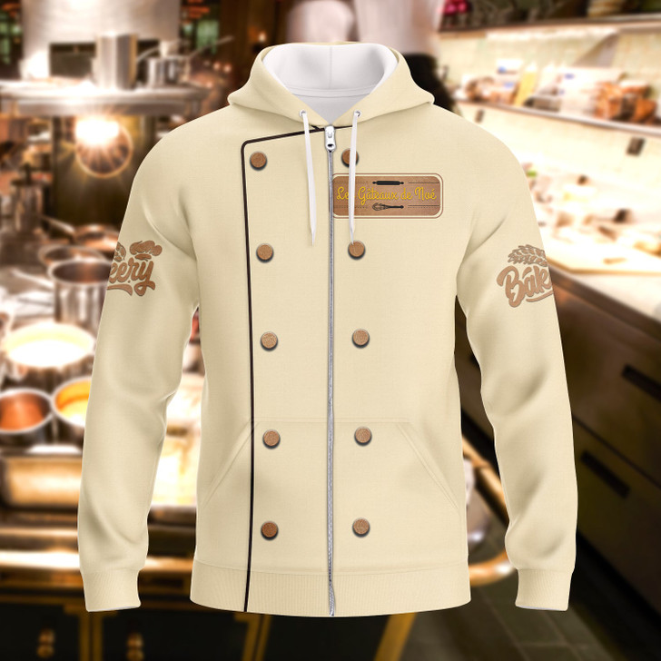 FUNSTUFFPRINT Baker, Bakery Chef, Full Print  3D Hoodie and Zip Hoodie