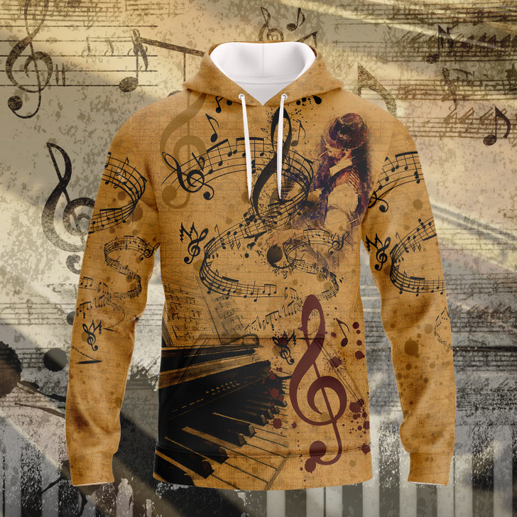 FUNSTUFFPRINT Piano Full Print  3D Hoodie and Zip Hoodie
