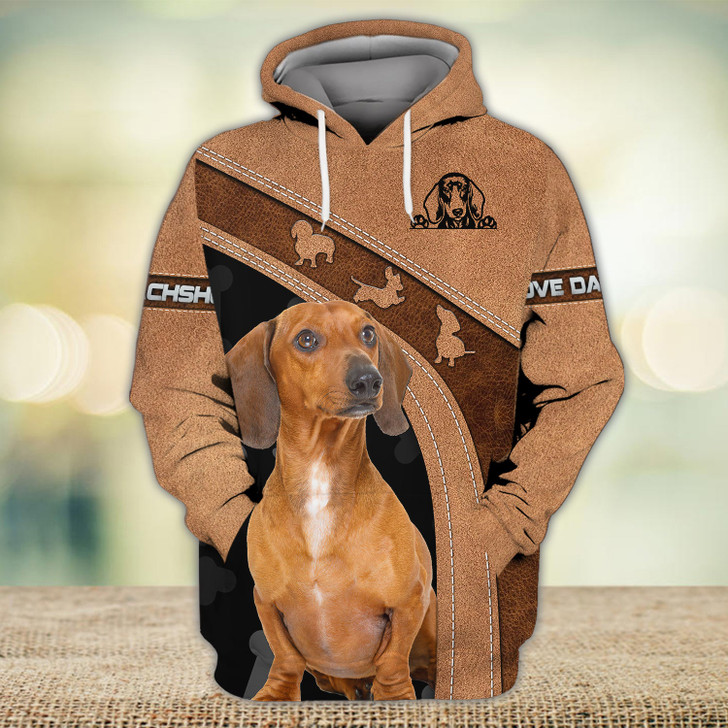 FUNSTUFFPRINT Dachshund Love   3D Hoodie and Zip Hoodie