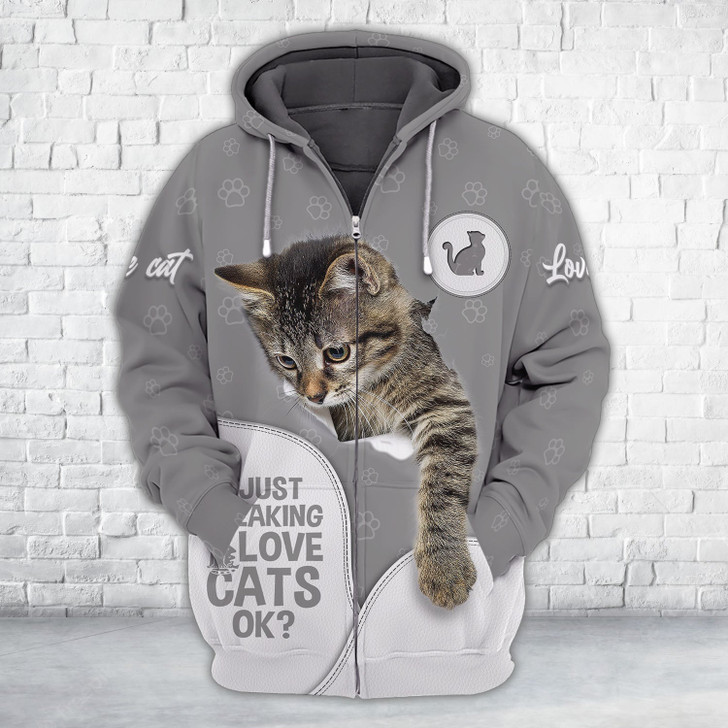 FUNSTUFFPRINT Cat Cute Full Print Shirts Cats Shirts  3D Hoodie and Zip Hoodie