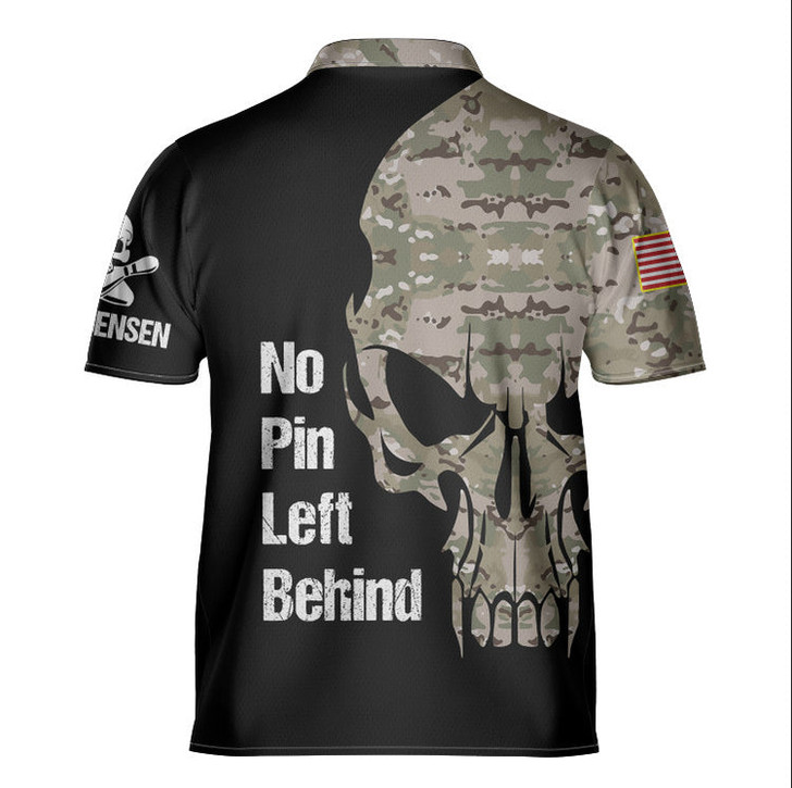 Custom Personalized Skull Camo Flag Bowling Jersey, Gift for Team, Bowling Lovers
