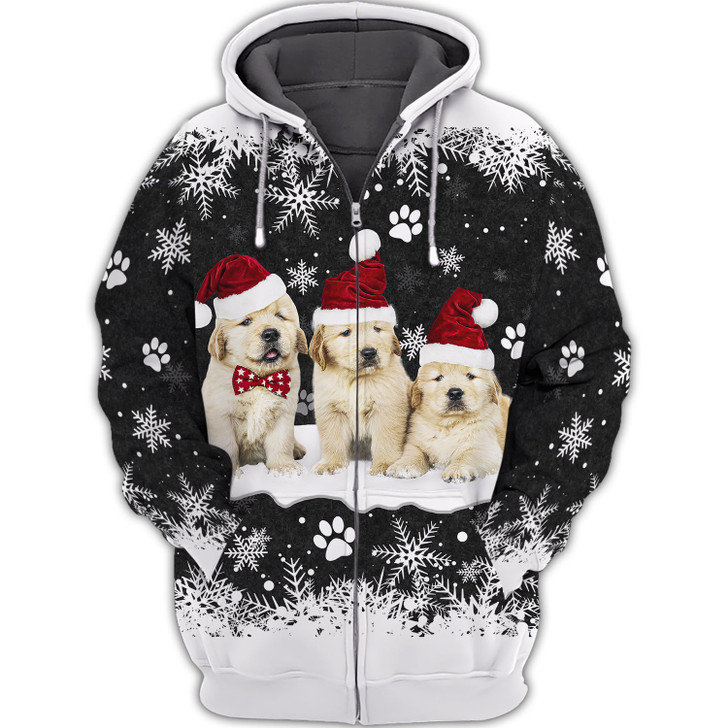FUNSTUFFPRINT Puppy Golden Retriever   3D Hoodie and Zip Hoodie