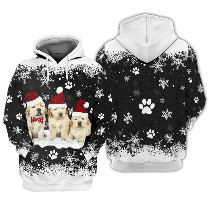 FUNSTUFFPRINT Puppy Golden Retriever   3D Hoodie and Zip Hoodie