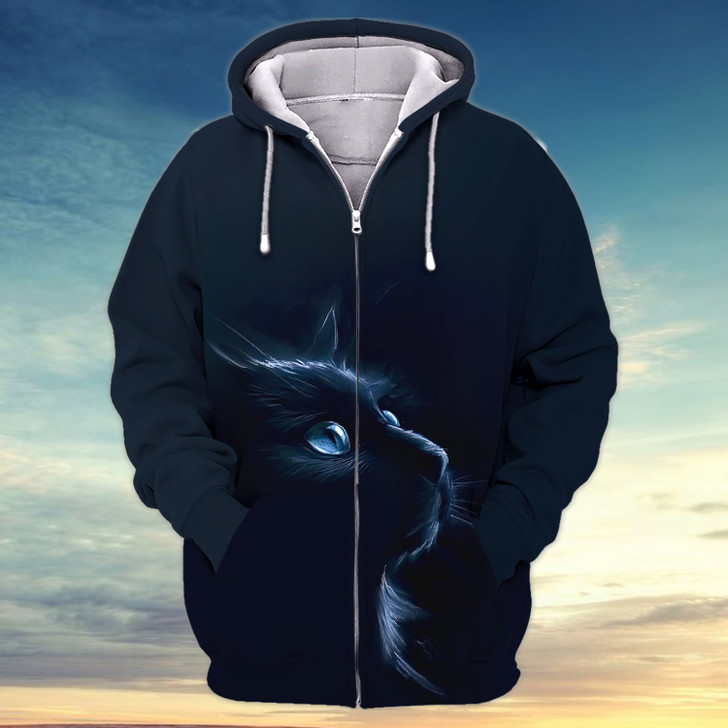 FUNSTUFFPRINT Cute Cat Mystery  3D Hoodie and Zip Hoodie