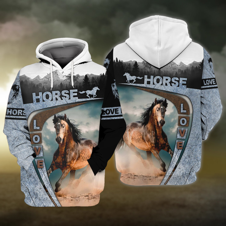 FUNSTUFFPRINT Brown Horse 3D Shirts Design, Love Horse  3D Hoodie and Zip Hoodie