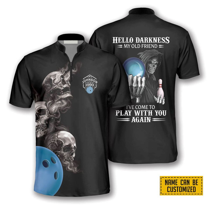 Custom Hello Darkness My Old Friend Bowling Personalized Names Jersey Shirt – Gift For Bowling Enthusiasts