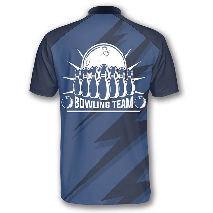 Custom 3D All Over Print Blue Lightning Custom Bowling Jerseys for Men, Uniform Shirt for Bowling Team