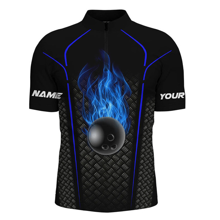 Custom Bowling Shirt For men custom Quarter Zip Bowling Jersey 3D Bowling Multi Color Team Shirt For men