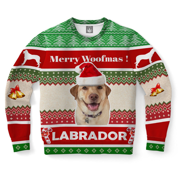 FUNSTUFFPRINT Labrador Retriever Dog Ugly Christmas Sweater, Christmas Sweater, Ugly Sweater, Funny Xmas Sweaters Ugly  Sweater