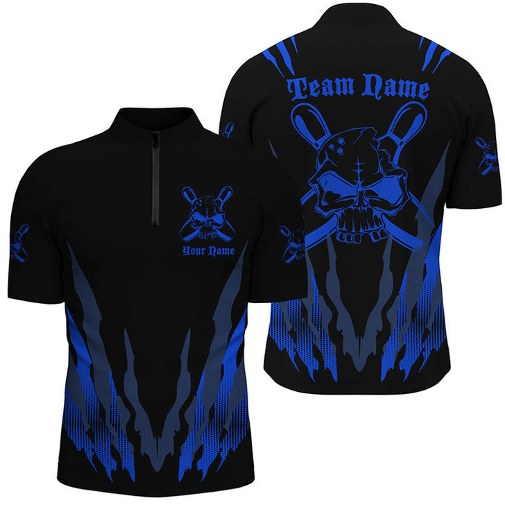 Custom Bowling Shirts For Men And Women, Skull Bowling Team Shirts Bowling Pin, Personalized Bowling Jersey Shirt