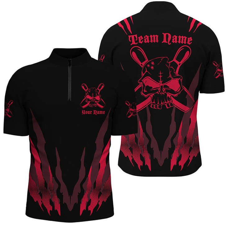 Custom Bowling Shirts For Men And Women, Skull Bowling Team Shirts Bowling Pin, Personalized Bowling Jersey Shirt
