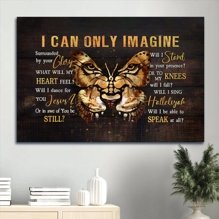 Butterfly Drawing Christian Song I Can Only Imagine Canvas Wall Art - Christian Wall Decor