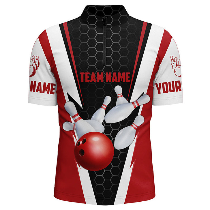 Custom Bowling Shirts For Men Custom Name And Team Name Strike Bowling Ball And Pins, Team Bowling Shirts