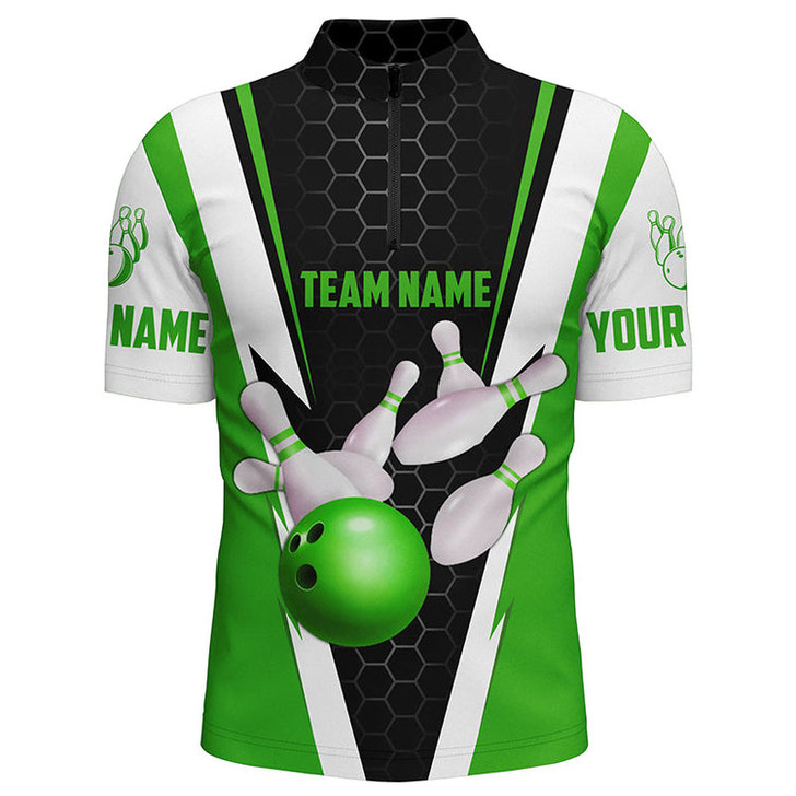 Custom Bowling Shirts For Men Custom Name And Team Name Strike Bowling Ball And Pins, Team Bowling Shirts