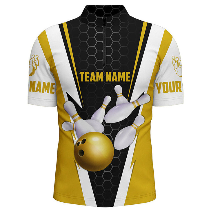 Custom Bowling Shirts For Men Custom Name And Team Name Strike Bowling Ball And Pins, Team Bowling Shirts