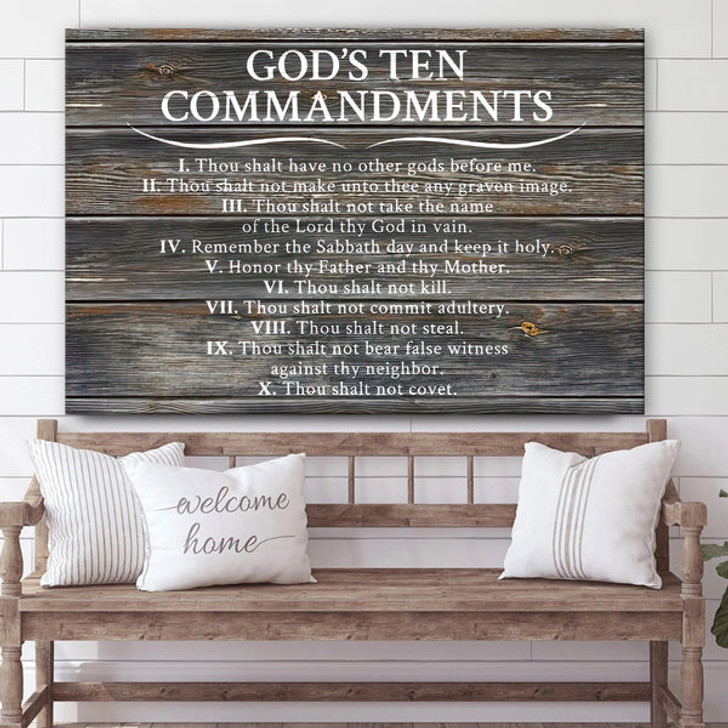 God's Ten Commandments Wall Art Canvas - Christian Wall Posters - Ciaocustom