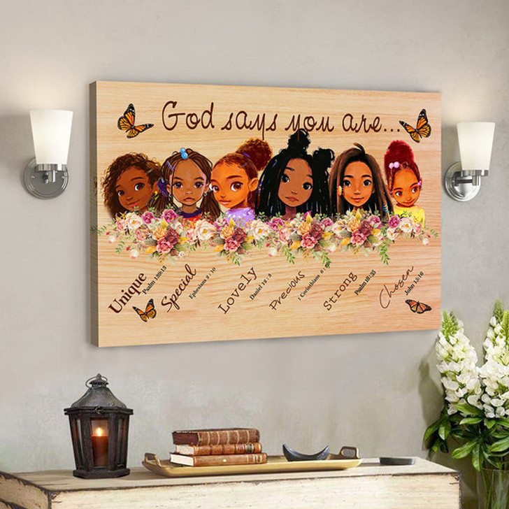 Christian Canvas Wall Art - Scripture Wall Decor - God Say You Are Baby Girl Canvas Poster - Ciaocustom