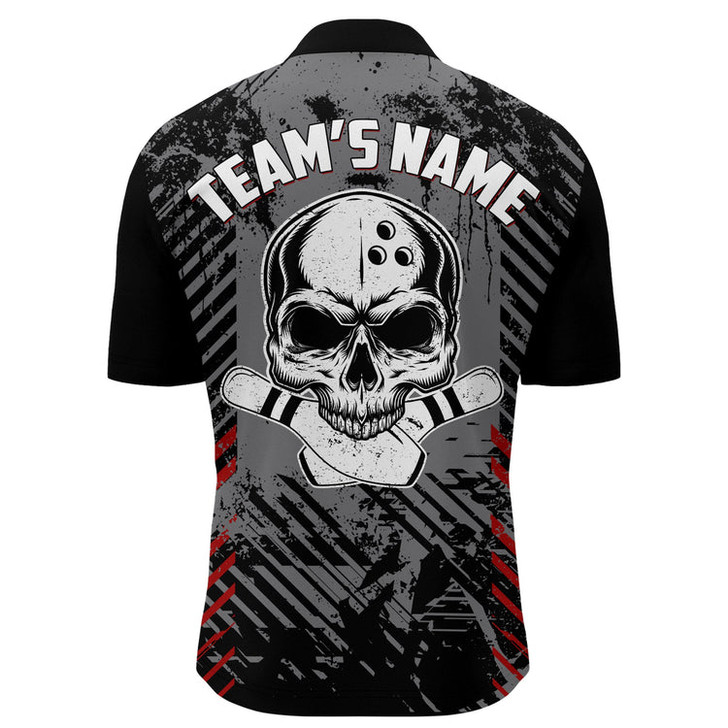 Custom Personalized Skull Bowling Shirt for Men Custom Team's Name Bowling Jersey Shirt, Skull Bowling Jersey