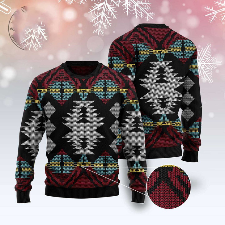 FUNSTUFFPRINT Native American Aboriginal Pattern Ugly Christmas Sweater, Christmas Sweater, Ugly Sweater, Funny Xmas Sweaters Ugly  Sweater