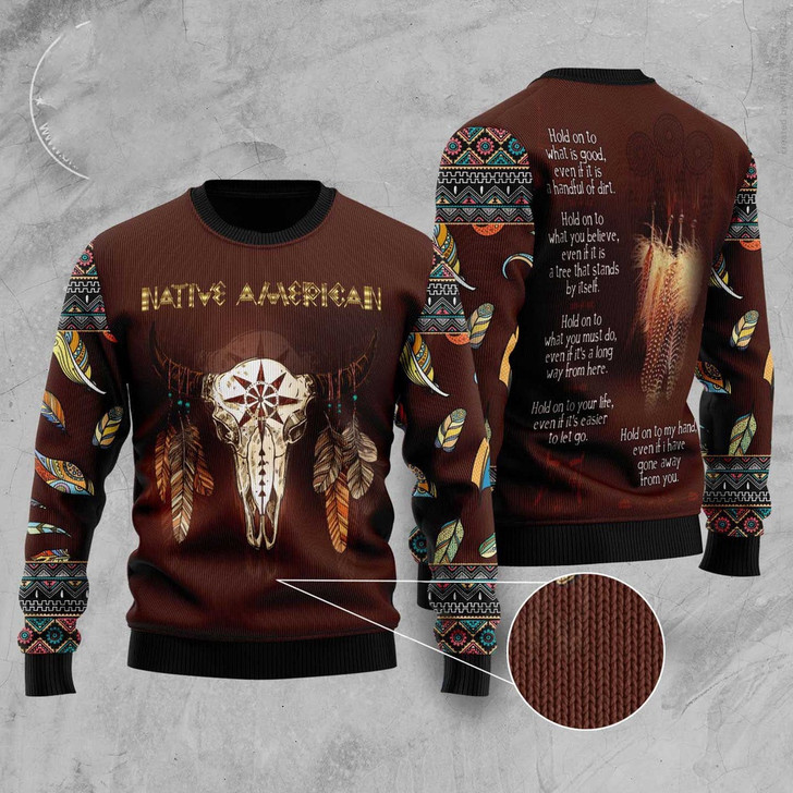 FUNSTUFFPRINT Native Skull Ugly Christmas Sweater, Christmas Sweater, Ugly Sweater, Funny Xmas Sweaters Ugly  Sweater
