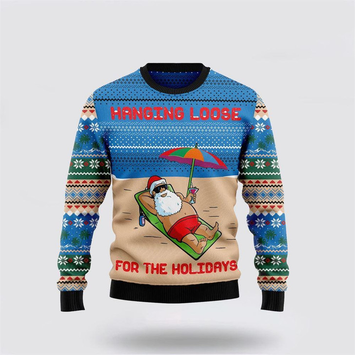 FUNSTUFFPRINT Santa Claus Sweater, Santa Claus Holiday Ugly Christmas Sweater, Santa Claus Outfit History Ugly  Sweater