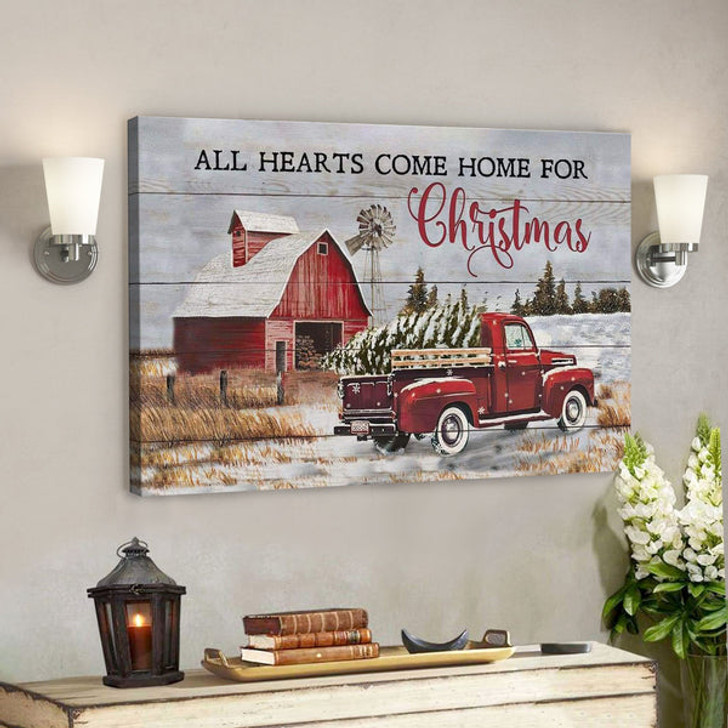 God Canvas Prints - Jesus Canvas Art - All Hearts Come Home For Christmas Wall Art Canvas Christian Christmas Gifts - Ciaocustom