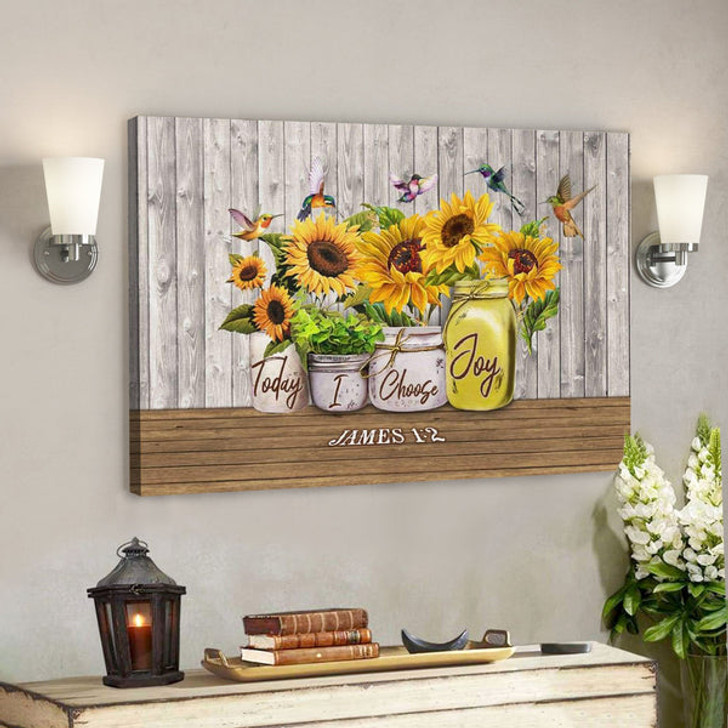 God Canvas Prints - Jesus Canvas Art - Today I Choose Joy James 12 Bible Verse Wall Art Canvas - Ciaocustom