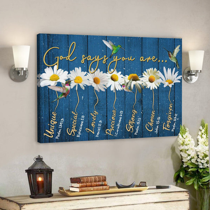 Bible Verse Canvas - God Says You Are Canvas Wall Art - Scripture Canvas Wall Art - Ciaocustom